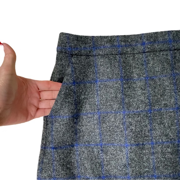 Boden British Tweed Skirt Window Pane Gray Knee length Quiet Luxury Capsule - Picture 2 of 10